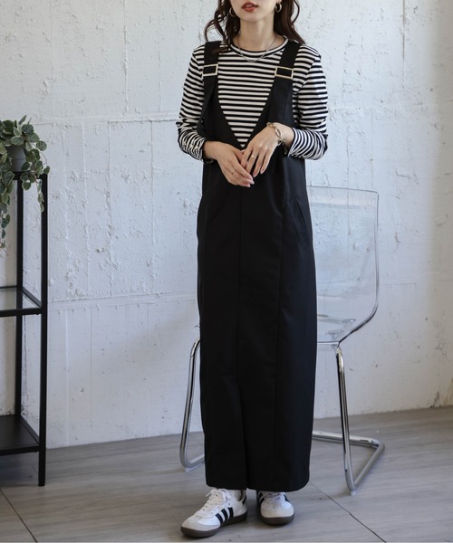 La-gemme（ラジェム）の「Vネックジャンパースカート（ジャンパースカート・レディース・グレー/ベージュ/ブラック・フリー）」の18枚目の写真