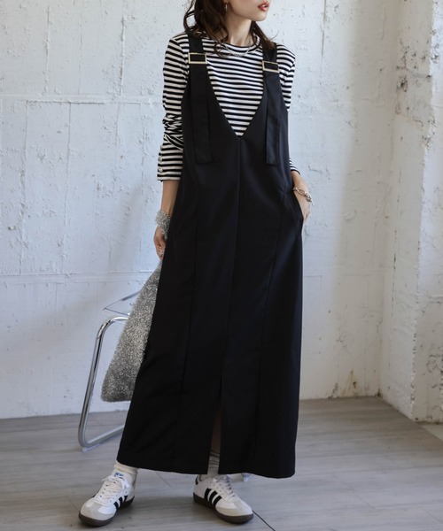 La-gemme（ラジェム）の「Vネックジャンパースカート（ジャンパースカート・レディース・グレー/ベージュ/ブラック・フリー）」の21枚目の写真