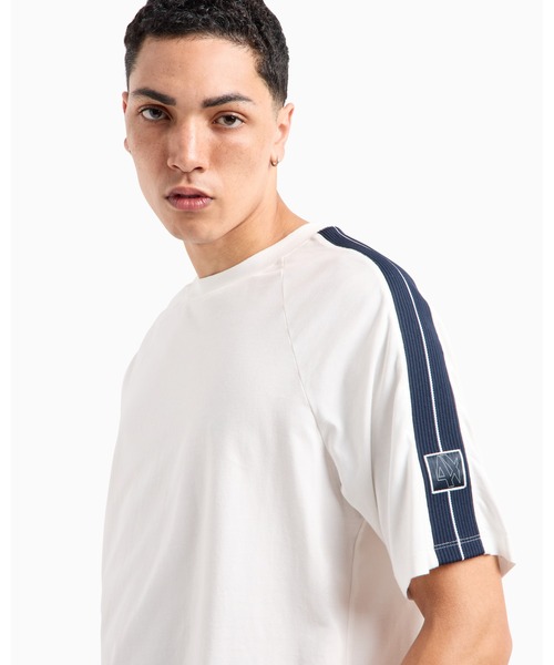 【セール】【A|X アルマーニ エクスチェンジ】＜オンライン限定＞テープデザイン 半袖クルーネックTシャツ/REGULAR+（Tシャツ/カットソー）｜ARMANI EXCHANGE（アルマーニエクスチェンジ） 5,205円