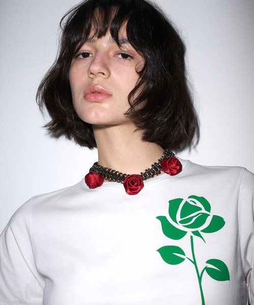 SLIM TSHIRT UNE ROSE（Tシャツ/カットソー）｜Mardi Mercredi