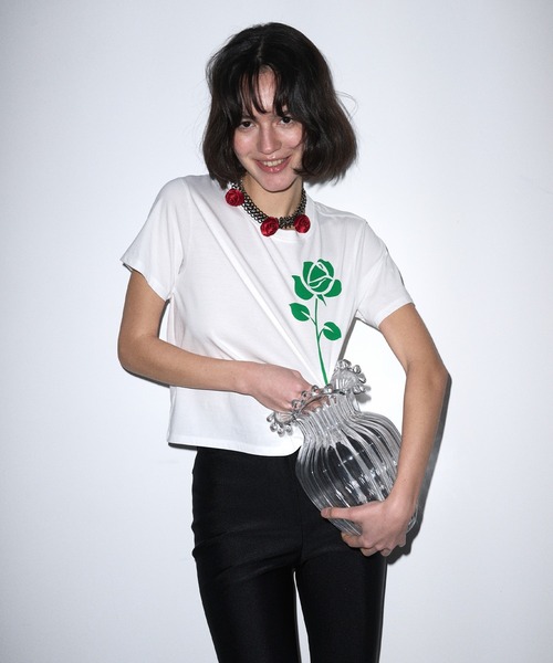 ★MARDI MERCREDI★SLIM TSHIRT UNE ROSE★ SLIM TSHIRT UNE ROSE（Tシャツ/カットソー）｜Mardi Mercredi