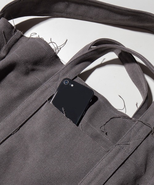 Camphor wood（カンファーウッド）の「cut off fringe shoulder bag / カットオフフリンジショルダーバッグ（ショルダーバッグ・メンズ・チャコールグレー/ベージュ・FREE）」の19枚目の写真