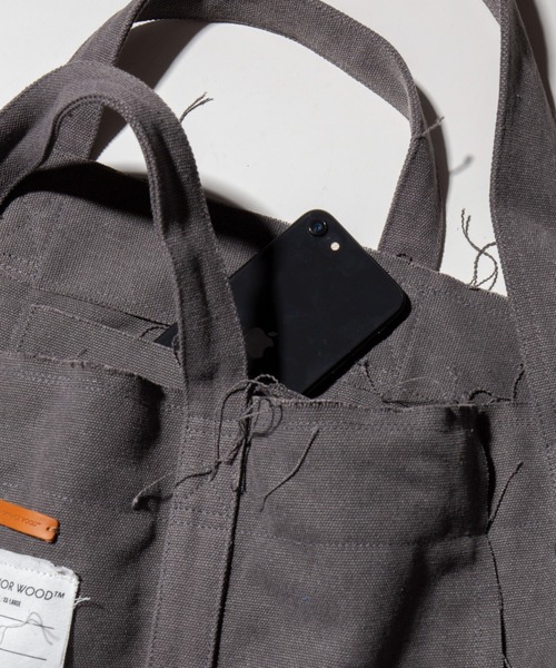 Camphor wood（カンファーウッド）の「cut off fringe shoulder bag / カットオフフリンジショルダーバッグ（ショルダーバッグ・メンズ・チャコールグレー/ベージュ・FREE）」の21枚目の写真