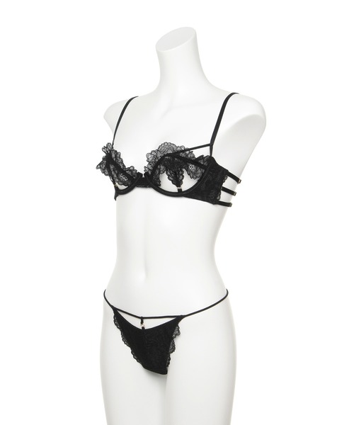 Ravijour（ラヴィジュール）の「レーシーフリル ブラ＆Ｔバックセット（ブラ&ショーツ・レディース・ブラック/ピンク/ホワイト・MEDIUM/SMALL）」の8枚目の写真