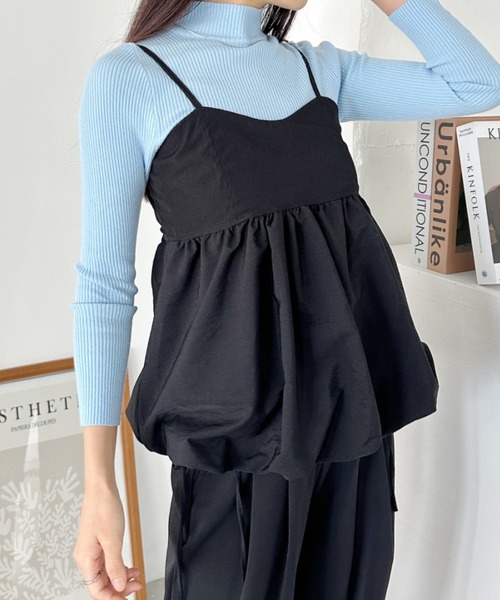 CLEA（クレア）の「リブハイネックニットトップス（ニット/セーター・レディース・アイボリー/ブラック/レッド/グレー/ブラウン/ライトピンク/ライトブルー/ホワイト・FREE）」の9枚目の写真