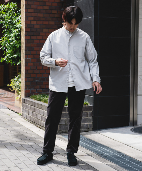 URBAN RESEARCH DOORS（アーバンリサーチドアーズ）の「『吸水速乾』セオアルファウールライクバンドカラーシャツ（シャツ/ブラウス・メンズ・グレー/ライトグレー/グリーン/ダークブラウン・MEDIUM/LARGE）」の9枚目の写真