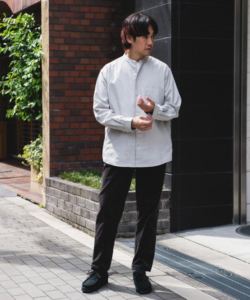 URBAN RESEARCH DOORS（アーバンリサーチドアーズ）の「『吸水速乾』セオアルファウールライクバンドカラーシャツ（シャツ/ブラウス・メンズ・グレー/ライトグレー/グリーン/ダークブラウン・MEDIUM/LARGE）」の10枚目の写真