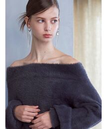 MERCURYDUO | オフショルミニシャギーニット(ニット/セーター)