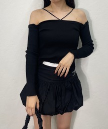 オフショルニットトップス