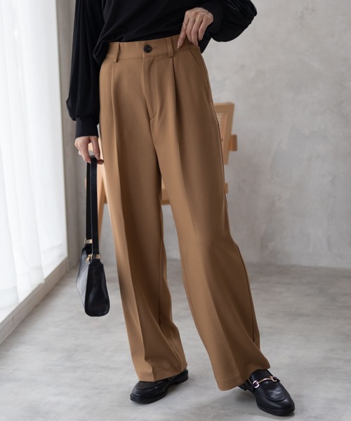 HusHusH(ハッシュアッシュ)の「HusHusH ツイルワイドパンツ(その他パンツ・レディース・キャメル/ブラック/グレー・M/L)」の3枚目の写真