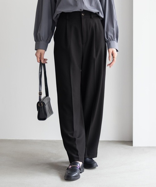 HusHusH(ハッシュアッシュ)の「HusHusH ツイルワイドパンツ(その他パンツ・レディース・キャメル/ブラック/グレー・M/L)」の2枚目の写真