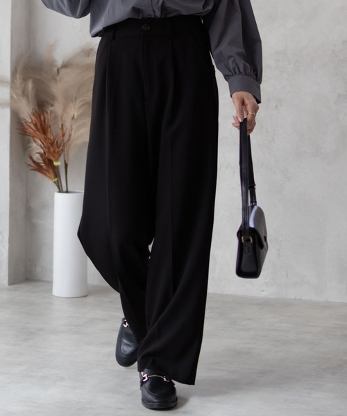 HusHusH(ハッシュアッシュ)の「HusHusH ツイルワイドパンツ(その他パンツ・レディース・キャメル/ブラック/グレー・M/L)」の9枚目の写真