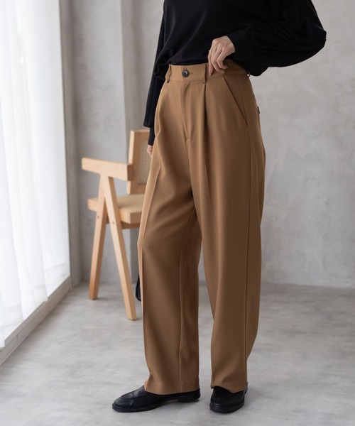 HusHusH(ハッシュアッシュ)の「HusHusH ツイルワイドパンツ(その他パンツ・レディース・キャメル/ブラック/グレー・M/L)」の4枚目の写真