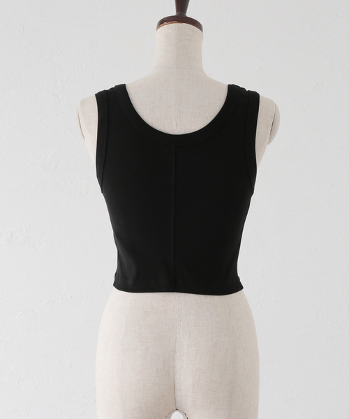 plage（プラージュ）の「FLORE FLORE/フローレフローレ HILLIE CROP タンクトップ（タンクトップ・レディース・ブラック/ホワイト×ホワイト・FREE）」の7枚目の写真