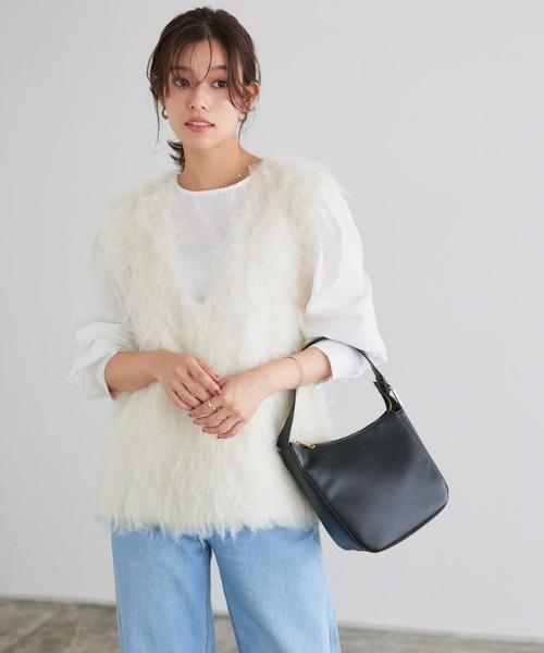 セール】起毛Vネックニットベスト（ベスト）｜Pierrot（ピエロ）の