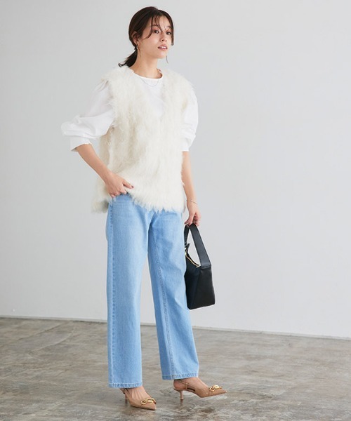 Pierrot（ピエロ）の「起毛Vネックニットベスト（ベスト・レディース・杢グレー/アイボリー/チャコール・L/M）」の19枚目の写真