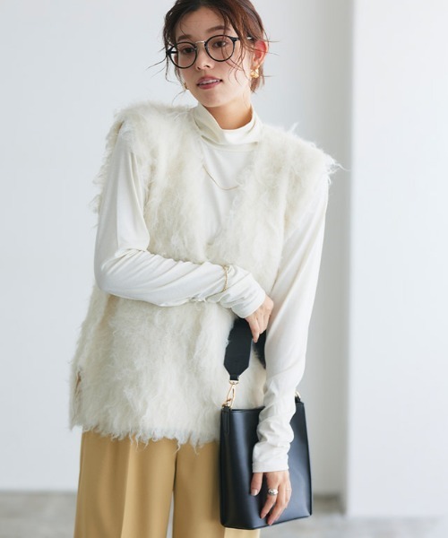 セール】起毛Vネックニットベスト（ベスト）｜Pierrot（ピエロ）の