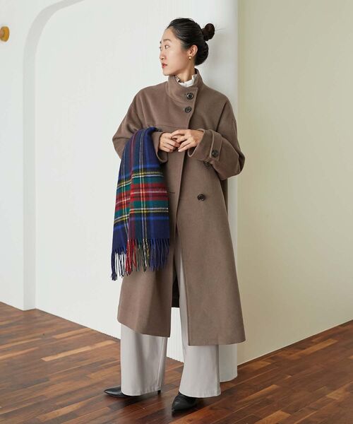 le.coeur blanc（ルクールブラン）の「ウールカシミヤスタンドカラーコート（その他アウター・レディース・モカ/ブラック/ライトグリーン・38/36）」の3枚目の写真