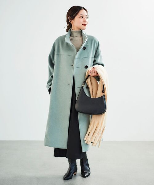 le.coeur blanc（ルクールブラン）の「ウールカシミヤスタンドカラーコート（その他アウター・レディース・モカ/ブラック/ライトグリーン・38/36）」の14枚目の写真