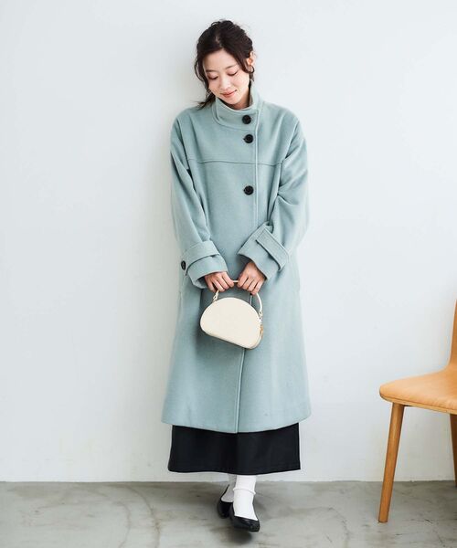 le.coeur blanc（ルクールブラン）の「ウールカシミヤスタンドカラーコート（その他アウター・レディース・モカ/ブラック/ライトグリーン・38/36）」の16枚目の写真