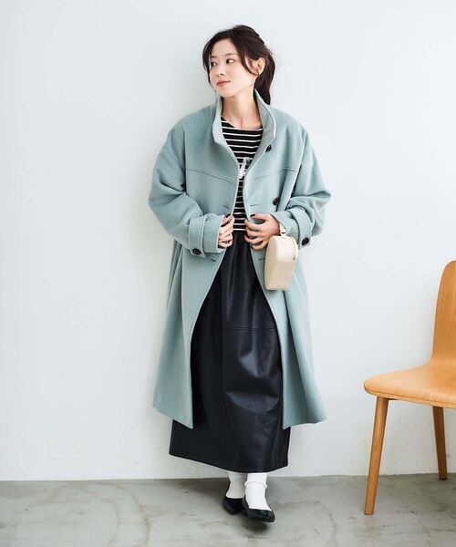 le.coeur blanc（ルクールブラン）の「ウールカシミヤスタンドカラーコート（その他アウター・レディース・モカ/ブラック/ライトグリーン・38/36）」の17枚目の写真