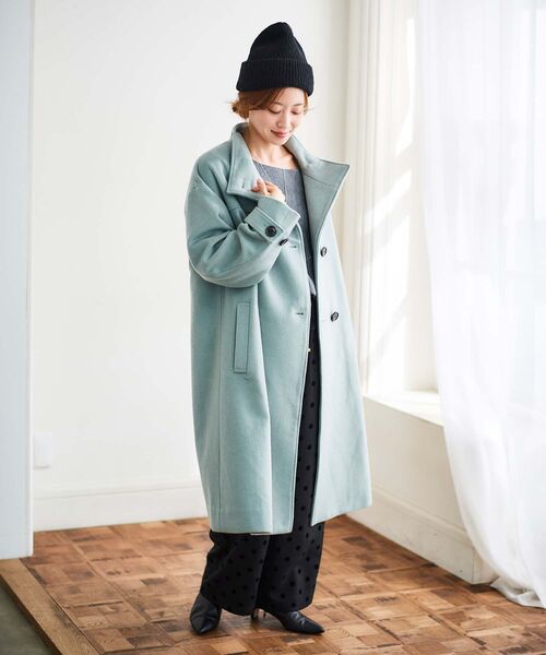 le.coeur blanc（ルクールブラン）の「ウールカシミヤスタンドカラーコート（その他アウター・レディース・モカ/ブラック/ライトグリーン・38/36）」の21枚目の写真