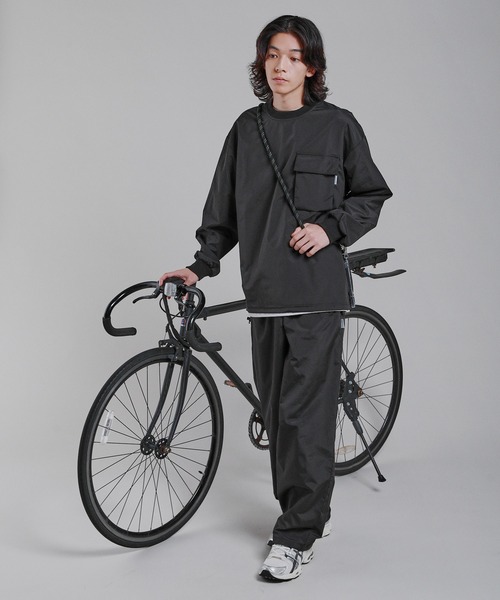 セットアップ対応】テックエステルリラックスバルーンパンツ裾ドロー