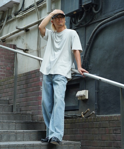 #Re:room（リルーム）の「アースカラービッグTシャツ（Tシャツ/カットソー・メンズ・ホワイト/ラベンダー/オリーブ・FREE）」の21枚目の写真