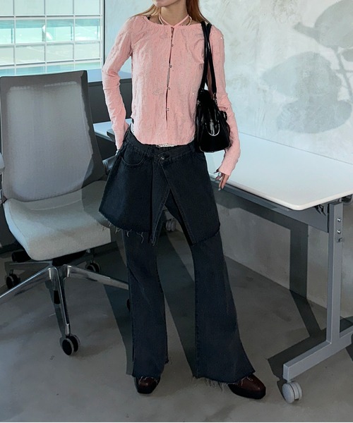 セール】マルチウェイラインストーントップス（Tシャツ