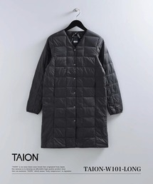 【TAION(タイオン)】〈ウィメンズ〉ベーシック クルーネックボタン ロングダウンジャケット