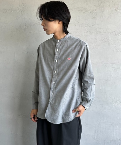 DANTON/ダントンのバンドカラー長袖シャツ　送料無料　グレー　38サイズ DANTON/ダントンのバンドカラー長袖シャツ 送料無料 グレー 38サイズ
