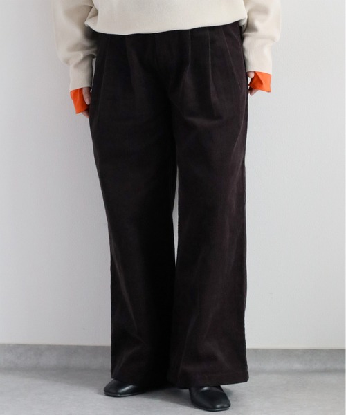 cepo（セポ）の「コーデュロイスリータックイージーストレートパンツ（その他パンツ・レディース・オフホワイト/チャコール/ピンク/グリーン・S/M/L）」の6枚目の写真