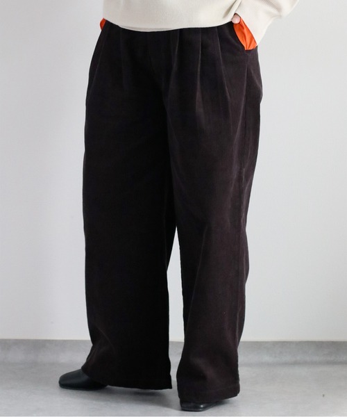 cepo（セポ）の「コーデュロイスリータックイージーストレートパンツ（その他パンツ・レディース・オフホワイト/チャコール/ピンク/グリーン・S/M/L）」の13枚目の写真