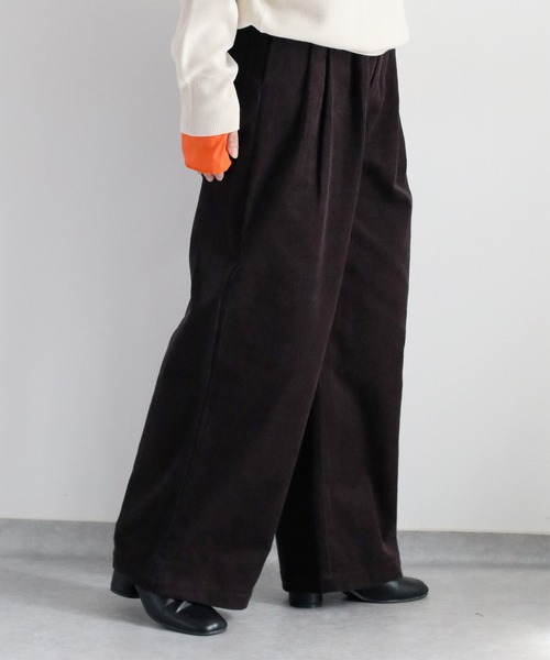 cepo（セポ）の「コーデュロイスリータックイージーストレートパンツ（その他パンツ・レディース・オフホワイト/チャコール/ピンク/グリーン・S/M/L）」の12枚目の写真