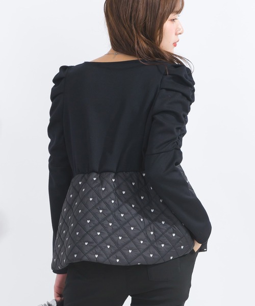 【セール】【WEB限定】袖ギャザーキルト切り替えプルオーバー（Tシャツ/カットソー）｜PICCIN（ピッチン）