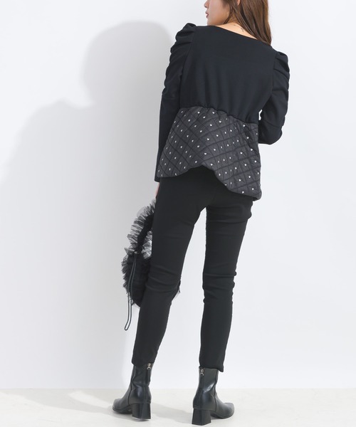 【セール】【WEB限定】袖ギャザーキルト切り替えプルオーバー（Tシャツ/カットソー）｜PICCIN（ピッチン）