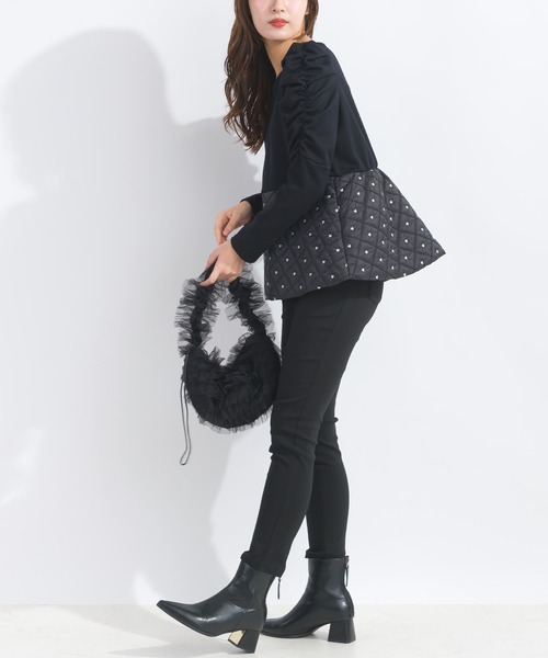 【セール】【WEB限定】袖ギャザーキルト切り替えプルオーバー（Tシャツ/カットソー）｜PICCIN（ピッチン）