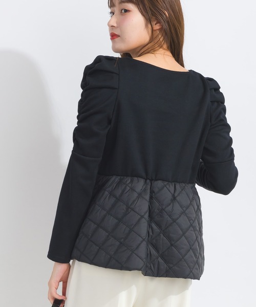 【セール】【WEB限定】袖ギャザーキルト切り替えプルオーバー（Tシャツ/カットソー）｜PICCIN（ピッチン）