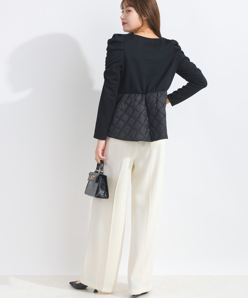 【セール】【WEB限定】袖ギャザーキルト切り替えプルオーバー（Tシャツ/カットソー）｜PICCIN（ピッチン）