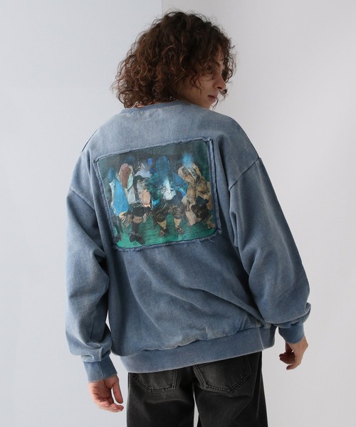 HARE(ハレ)の「【UNISEX】ニホンガバックプリントスウェット by MAO KAWASAKI (HARE)(スウェット・メンズ・ブルー/ブラック・FREE)」の15枚目の写真