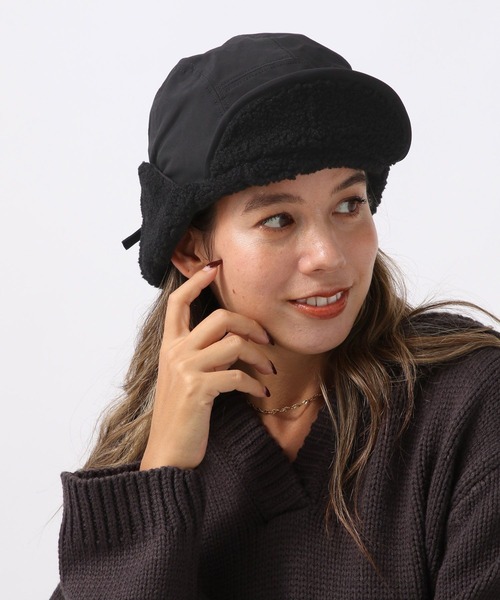 BAYFLOW（ベイフロー）の「ボアフライトキャップ（キャップ・レディース・ブラック/ベージュ・FREE）」の4枚目の写真