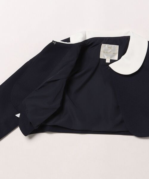 KP（ケーピー）の「リップルポンチ襟付きボレロ(110～130)（カーディガン/ボレロ・キッズ・オフホワイト/ネイビー・110cm/120cm/130cm）」の4枚目の写真