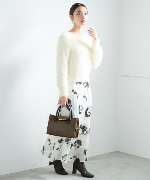 Andemiu(アンデミュウ)の「ボカシフラワーナロースカート253070(スカート・レディース・ブラック/アイボリー・FREE)」の17枚目の写真