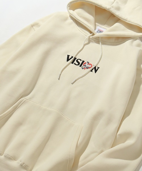 THE MARX RE CREATION(ザマルクスリクリエーション)の「【VISION STREET WEAR/ヴィジョンストリートウェア】裏起毛 フェルトプリント ゴースト プルオーバーパーカー(パーカー・メンズ・ブルーグレー/ブラック/オフホワイト・LL/L/M)」の12枚目の写真