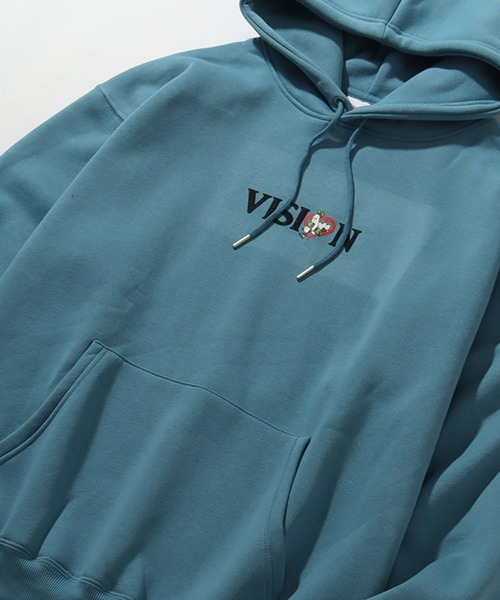 THE MARX RE CREATION(ザマルクスリクリエーション)の「【VISION STREET WEAR/ヴィジョンストリートウェア】裏起毛 フェルトプリント ゴースト プルオーバーパーカー(パーカー・メンズ・ブルーグレー/ブラック/オフホワイト・LL/L/M)」の19枚目の写真