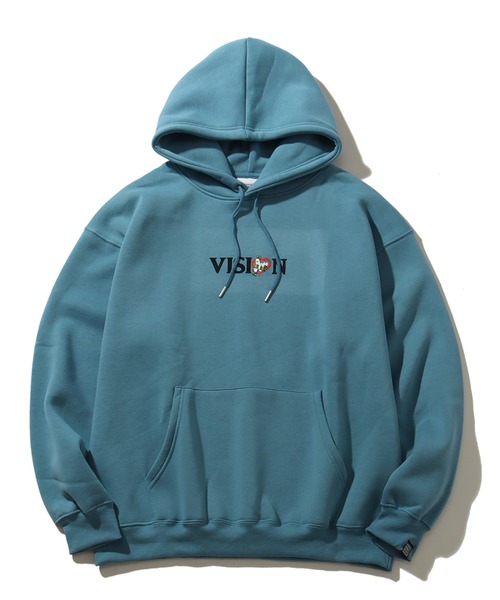 THE MARX RE CREATION(ザマルクスリクリエーション)の「【VISION STREET WEAR/ヴィジョンストリートウェア】裏起毛 フェルトプリント ゴースト プルオーバーパーカー(パーカー・メンズ・ブルーグレー/ブラック/オフホワイト・LL/L/M)」の8枚目の写真
