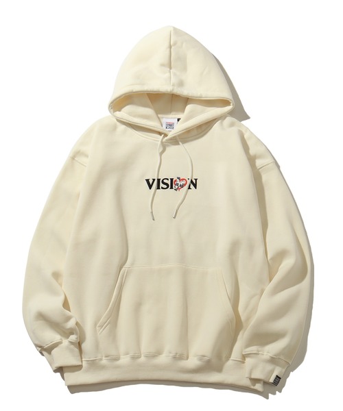 THE MARX RE CREATION(ザマルクスリクリエーション)の「【VISION STREET WEAR/ヴィジョンストリートウェア】裏起毛 フェルトプリント ゴースト プルオーバーパーカー(パーカー・メンズ・ブルーグレー/ブラック/オフホワイト・LL/L/M)」の6枚目の写真