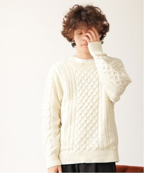 GLAZOS（グラソス）の「【大人向けサイズあり】ケーブルニット（ニット/セーター・キッズ・ホワイト/ブルー・S/M/L）」の8枚目の写真