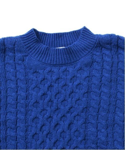 GLAZOS（グラソス）の「【大人向けサイズあり】ケーブルニット（ニット/セーター・キッズ・ホワイト/ブルー・S/M/L）」の10枚目の写真