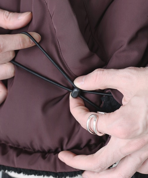 ETELIO（エテリオ）の「タフタ×ボア リバーシブル機能性中綿ジャケット 【600フィルパワー】（ダウンジャケット/コート・メンズ・ブラック系その他/ブラック/ライトグレー/ブラック系2/ブラック系3/ワイン/ブラック系1・S/M/L/XL）」の20枚目の写真